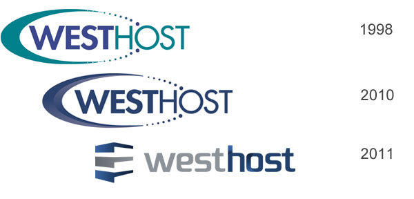 Logo history of WestHost, affordable Web hosting